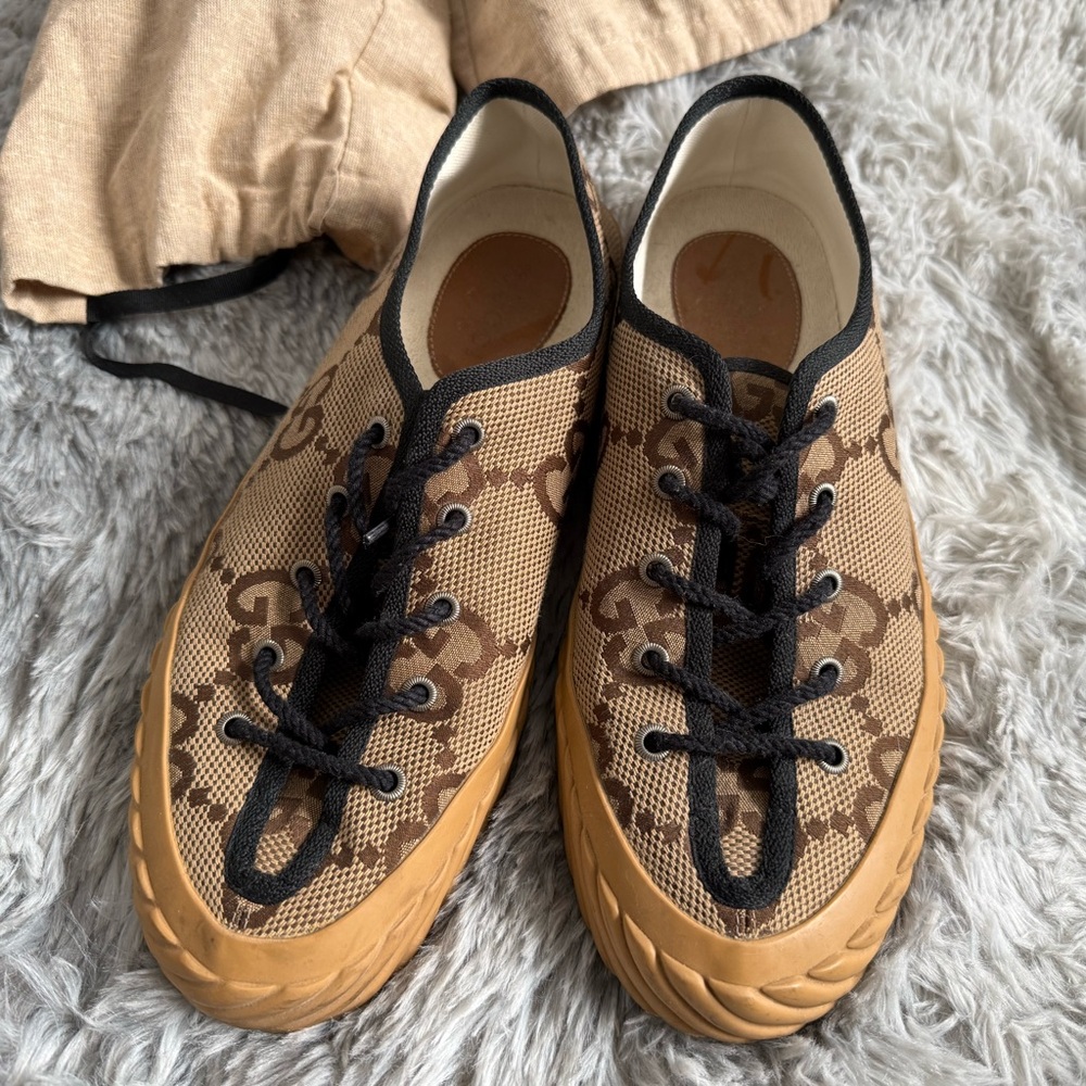 Gucci Tan and Black Sneakers